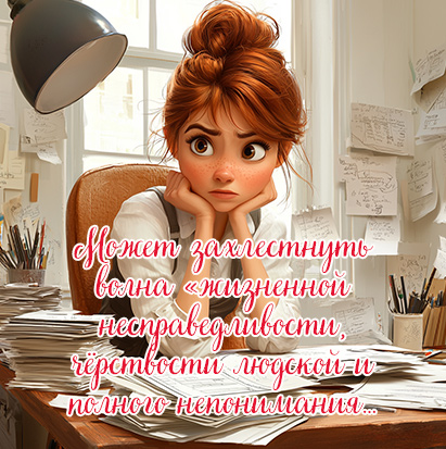может захлестнуть волна «жизненной несправедливости, чёрствости людской и полного непонимания глубины вашей души»
